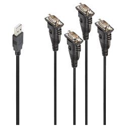 LINDY 42675 USB cable USB-A plug VGA 9-pin plug 0.94 m Black