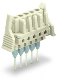 Female connector, 7 pole, pitch 5 mm, straight, light gray, 722-137/005-000/039-000