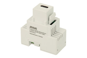 Moduł ładowarki; Keystone; 2808-2; USB C QC; zatrzaskowe; proste; biały; Solve; RoHS