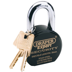 Draper Expert 64206 63mm Heavy Duty Stainless Steel Padlock &amp; 2 Keys