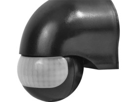 Czujnik ruchu PIR, 180, 1200W, IP44, regulacja pionowa i pozioma, czarny