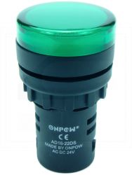 Kontrolka AD16-22DS/G-24VAC/DC 22mm zielona,podśw.LED 24V IP40;ONPOW