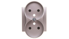 Simon 54 Pokrywa Gniazda Podwójnego Z Przesłonami Srebrny Mat Z/U Do Ramek...