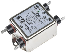 Filtr RFI 10A 1-fazowy 250 V AC 50Hz 1,1 mH TE Connectivity Montaż kołnierzowy