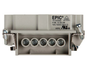 Wkład złącza 10P+PE męski 16A 500V EPIC H-BE 10 SS 10192000