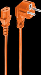 BS09-05047 Earth contact 90°/cold appliance socket, orange, 3m