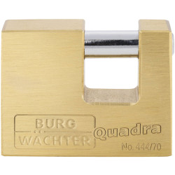 Burg W&#xE4;chter 28680 Quadra Padlock Brass 70mm Solid Brass Body Keyed Different