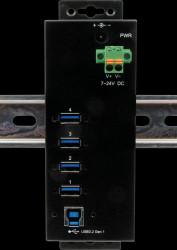 EX-1505HMVS USB 3.0 4-port industrial hub, managed, 15-kV ESD