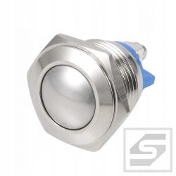 Przycisk wandaloodporny PW16W;16mm; wypukły;2A/250V;chwilowy;2pin;śrub.