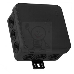 Puszka n/t 100x100x 41 IP54 x12 V7 czarna P-L 3640