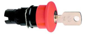Gł. do przyc. awar. zatrzym., O 16, odrygl. kluczem, czerw. ZB6AS934