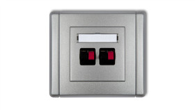 Flexi Gniazdo Głośnikowe Podwójne Srebrny Metalik 7Fgg-2