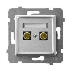 ARIA Gniazdo głośnikowe pojedyncze srebro GGN-1U/m/18