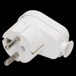 Wtyczka kątowa 2P+Z biała WT-16U/BIAŁY