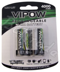 akumulatorki Vipow R14 C Ni-MH 4000mAh - 2 sztuki