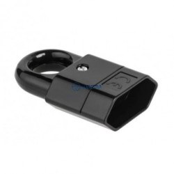 Gniazdo płaskie bez uziemienia z uchwytem, czarne