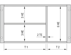 Obudowa do montażu w szafie 1 x 6U x 40KM, Aluminium, stal, cynk