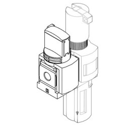Zespół przygotowania powietrza FRL, Ręczny, G 1/2, 40μm, MSB6, Festo