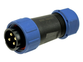Wtyk; SP2110/P4II-1N; 4 tory; lutowany; 4,0mm2; 7-12mm; SP21; na przewód; IP68; 30A; 500V; Weipu; RoHS