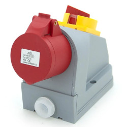 Gniazdo siłowe stałe kombi 16A/5P + wyłącznik główny, ELS Elektrotechnika, N010TRG