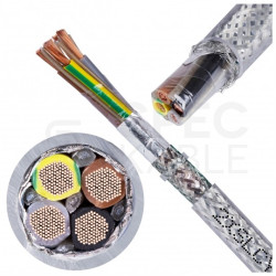 Kabel do falowników BiTservo 2XSLCY-J 4x1,5mm2 transparentny 0,6/1kV podwójnie ekranowany EMC linka Bitner