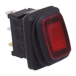 Red 230V illuminated Waterproof On-Off Rectangle Rocker Switch SPST 10A R13-66B8-02