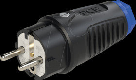 Rubber plug Taurus2, type EF - CEE 7/7, black/blue