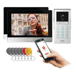 GAYD MULTI2, zestaw wideodomofonowy dwurodzinny, 2-żyłowy, 8, Wi-Fi, ekran dotykowy, 2MP Full HD, RFID, szyfra,OR-VID-MA-1081/B