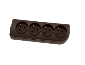 Rozgałęźnik do przedłużacza 4-gniazda z/u brązowy GN-40-3