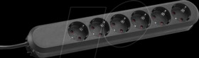 381.147K SMART power strip, 6 sockets, type F - CEE 7/3, black
