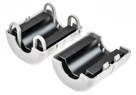 Tuleja ferrytowa średnica otworu 21mm Tłumienie zakłóceń elektromagnetycznych otwory: 1 Zatrzaskowe pierścienie