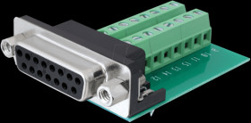 65274 Sub-D 15-pin socket > 16 pin terminal block