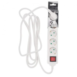 Przedłużacz domowy przenośny LOGAN S White 5 - krotny Schuko 3m z włącznikiem EDO777581 EDO