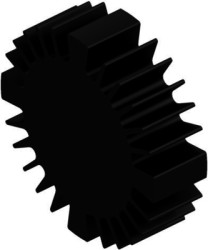 LED heatsink, (L x Ø) 20 x 70 mm, 2.3 to 1.15 K/W, black anodized, 10021461