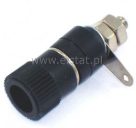 Gniazdo banan lab. montaż czarne 12mm Typ II