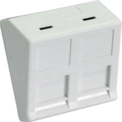 Adapter dwumodułowy kątowy 45x45mm dla 2xRJ45 lub 2xRJ12 do gniazd kat. 6A beznarzędziowych DC/SIP-30AIN2