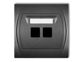 LOGO Gniazdo multimedialne podwójne bez modułu (standard Keystone) grafitowy 11LGM-2P KARLIK