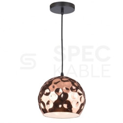 Lampa dekoracyjna wisząca miedziany klosz z przetłoczeniami fi:200mm dł:1000mm E27 max 60W IP20 V-TAC VT-8200