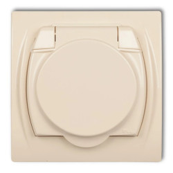 LOGO Gniazdo bryzgoszczelne z/u SCHUKO (klapka beľowa) beżowy 1LGPB-1sp