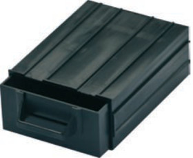 Drawer system, with a drawer, black, (W x D) 100 x 138 mm, C-188 101