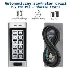 Dwukanałowy szyfrator z wbudowanym czytnikiem 125Khz + 2 x KOD PIN s4k