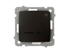 KARO Wyłącznik zwierny przycisk "światło" z podświetleniem niebieskim IP-20 zaciski gwintowe czekoladowy metalik ŁP-5SS/m/40 OSP