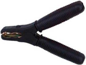Battery charging pliers, pole sign -, 80 A, 125 mm, black, H 80 SCHWARZ VOLLISOLIERT