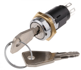 Wyłącznik kluczykowy, DPDT, 1 A przy 24 V AC/115 V AC 2-Way, -20 → +65°C