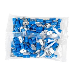 Konektory izolowane męskie 1,5-2,5mm2 6,3mm niebieskie 100 szt. VA0395 Vayox