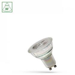 LED GU10 230V 5.5W SMD 38st WW z soczewką szklana DIMMABLE SPECTRUM