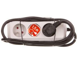 Listwa zasilajaca Eco-Line 1,5m 3 gniazda szara H05VV-F 3G1,5 1157454