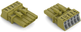 Socket, 5 pole, push-in, 1.5 mm², light green, 890-265/073-000