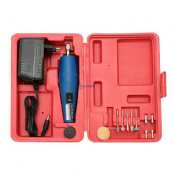 miniwiertarka w zestawie z osprzętem i zasilaczem