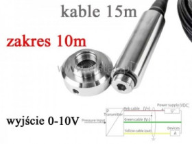 Hydrostatyczna czujka do szamba; 10m; kabel 15m